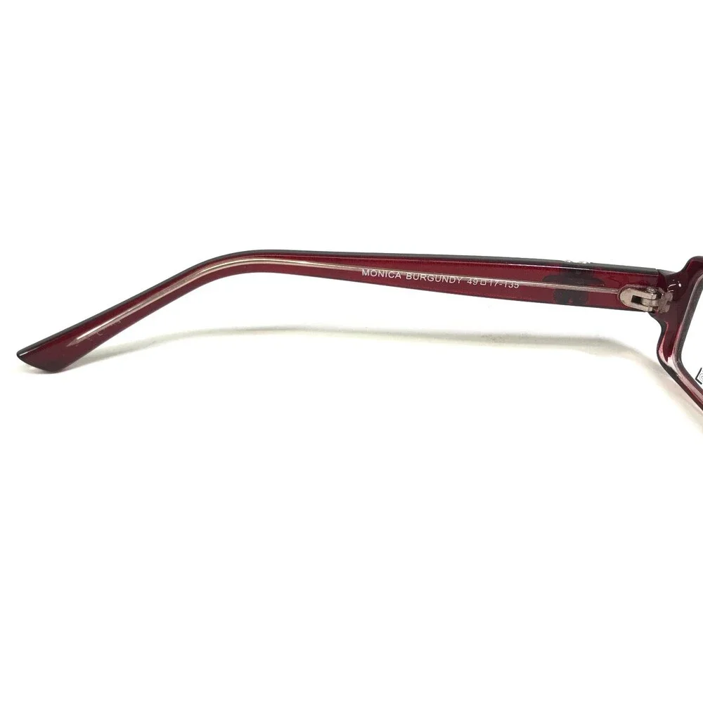 Affordable Designs Eyeglasses Frames MONICA BURGUNDY Red Rectangular 49-17-135